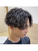 センターパート×ツイストスパイラル/メンズパーマ/メンズカット