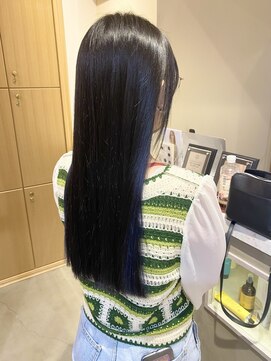 スムーク(smuk) 【smuk/スムーク】切りっぱなし/インナーカラー/ブルー