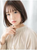 透けバング前下がりツヤ髪ぱっつんピュアボブb小山20代30代40代