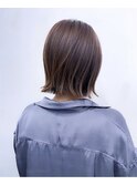 #外はねボブ#オレンジブラウン#ハイライト