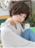 暗髪アースカラー小顔ショートカットレイヤーh3上尾20代30代40代