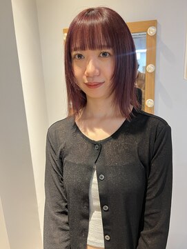 ヌープヘアーアイス(NUUP.hair ici) 柔らかブリーチなし暖色ベージュ小顔レイヤー