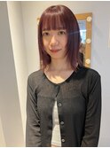 柔らかブリーチなし暖色ベージュ小顔レイヤー