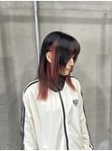 さくらピンクインナー/船橋/くすみベージュ/細めハイライト