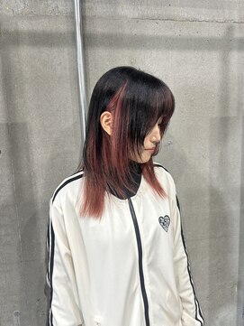 ラック(LUCK) さくらピンクインナー/船橋/くすみベージュ/細めハイライト