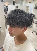波パーマ　マッシュ　刈り上げ　ツーブロック