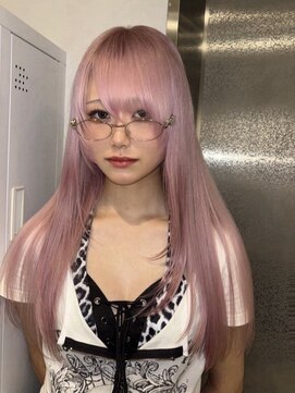 ベレーザ 渋谷(BELEZA) 15396ブリーチ＆ダブルカラーラベンダーパープルレイヤーロング