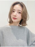 say.ボブミニボブくびれボブレイヤーボブオリーブグレーベージュ