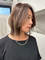 アマレット(Amaretto) 流れる顔まわり×白髪ぼかしハイライトinstagram→kyo_msk__