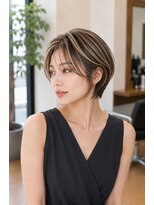 バグズ ヘアデザイン 桔梗が丘店(Baguz HAIR DESIGN)&nbsp;立体ハイライト小顔丸みショートボブ