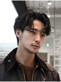 センターパートフェザーパーマフェザーショートニュアンスパーマ
