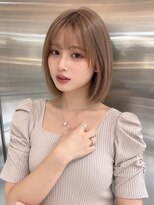 シー バイ ロンド 新宿(Sea by Lond)&nbsp;ワンホンレイヤ ー×ダークブルー[デジタルパーマ/ボブ/韓国]
