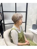 白髪ぼかし/白髪改善カラー/ショート/透明感カラー/脱白髪染め