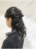 結婚式ヘアアレンジ☆編み込みハーフアップアレンジ