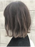 外国人風ハイライトグラデーションブルージュカラー外ハネ