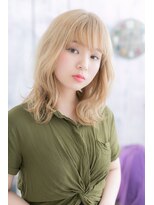 ミック 日暮里店(miq)&nbsp;ハイトーンカラー★外国人風フリンジウェーブb