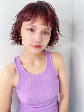 ハニーシブヤ(HONEY shibuya) 艶髪ヘルシーピンクブラウンボブ☆オン眉