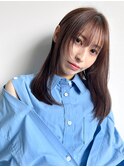 顔まわりレイヤー/ミディアムストレート/レイヤーミディアム