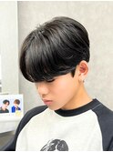 黒髪マッシュナチュラルマッシュメンズヘア韓国ツーブロック
