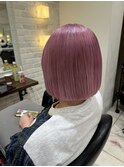 パツッとボブ×ペールピンク
