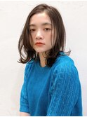 Say.イメチェンミディアム黒髪外ハネボブ美髪ワイドバング青山