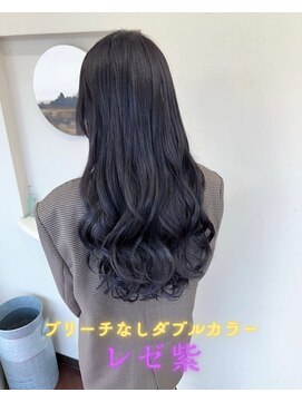 ミウミウヘア(miu miu hair) ブリーチなしダブルカラー☆パープル☆