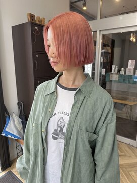 グローバルヘアー バランス(global hair BALANCE) 10代20代/ミニボブ/サーモンピンク