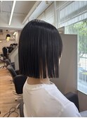 段なし　切りっぱなし　縮毛矯正　ぷつっと　ストレートパーマ