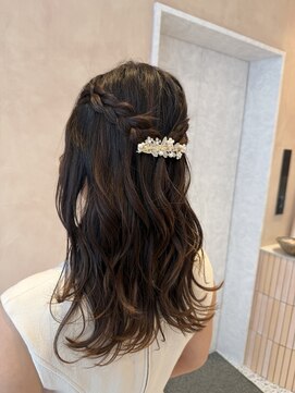 オン キャナルシティ博多前店(on) 【中里恵梨】ハーフアップ/ヘアセット/お呼ばれヘア/編み込み