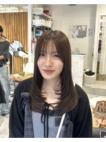 ネオリーブウリ 二子玉川店(Neolive uri) ミディアムヘア暗めカラーデザインカラーフェイスフレーミング