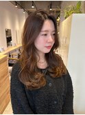 大串　ブランベージュ　ミディアムレイヤー