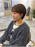 ショートボブ／丸みショートカット／マッシュショート／前髪あり