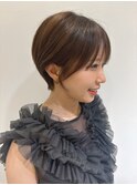 細めハイライト丸みショート20代30代40代くびれショートボブ