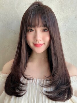 アフロート ルヴア(AFLOAT RUVUA) あむstyle ぱっつん前髪お顔周りカット韓国レイヤーカット