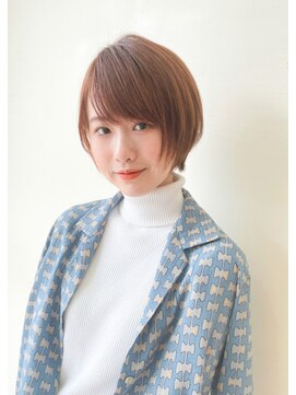 ハピネス 王寺店(Happiness) ミストバング ショートマッシュ オレンジブラウン