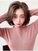 大人可愛い/耳かけショートボブ/メルティカラー/似合わせカット