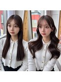 大人可愛い韓国レイヤー　抜け感のある顔まわりカット#