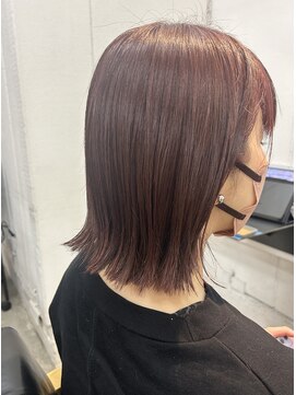 ナンバースリー 溝の口店(Number Three) イノアオイルカラー×ピンクレッド