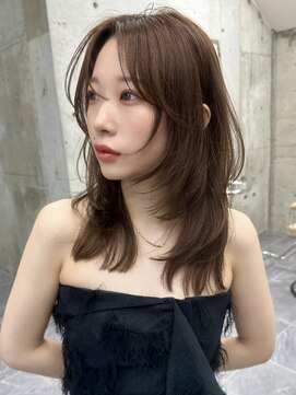 サイン 渋谷(SIGN) 韓国ヘアハッシュカットレイヤーカットグレージュブリーチ無し