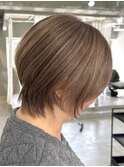 グレージュハイライト/船橋/くすみベージュ/細めハイライト