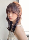 小顔 前髪 レイヤーカット ホワイトグレージュ"