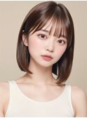 ナチュラルボブミニウルフチェリーブラウン20代30代40代50代
