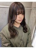 おとなガーリー 波巻き ショコラブラウン ナチュラルカラー