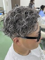 ゼロ(Zero)&nbsp;フェード刈り上げホワイトシルバーメッシュ