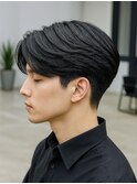 メンズパーマフェザーパーマサーフカールブルーブラック