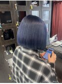 ネイビーブルー×前下がりボブ【錦糸町北口】kana