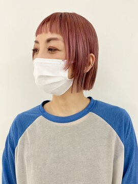 エンドリンク(endlink) ウエット×ハイトーンピンクぱつっとボブ