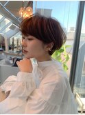 外ハネボブセクションカラーグラデーションカラーペールベージュ