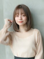 ケアリー 流山おおたかの森(Carelly)&nbsp;大人かわいい前髪セシルカットココアブラウンフリンジウェーブ