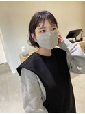 パーマ風ミニボブ